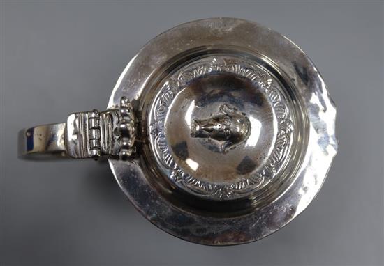 A George V miniature silver tankard, Daniel & John Welby, London, 1927, engraved Merchant Taylors Co, 1st Charter, 1327,